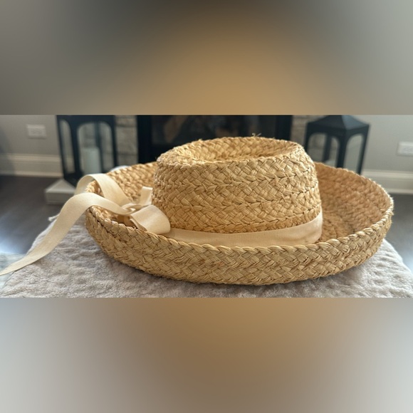 ✨VINTAGE✨ S.F. Green San Francisco SUN ☀️ HAT w/ Cream BOW EUC‼️ - Picture 11 of 15